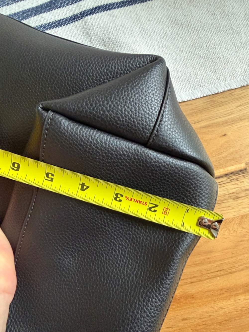 Coach Black Pebbled Leather Tote with Gold Logo - Picture 7 of 10